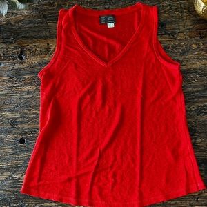 Red Linen tank top from Anthropologie